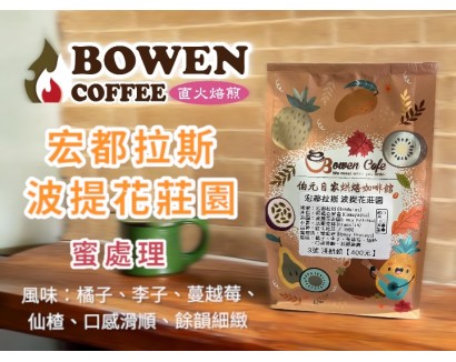 【伯元咖啡】淺烘焙-宏都拉斯 波提花莊園【蜜處理】咖啡豆半磅 手工挑豆 新鮮烘焙